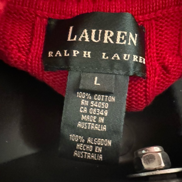 Vintage Ralph Lauren Cable Knit Turtleneck Sweater Crest Logo Made in USA - Picture 6 of 8